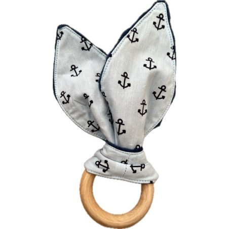 anneau de dentition ancre bleu clair