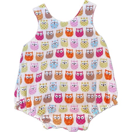 Barboteuse hibou rose