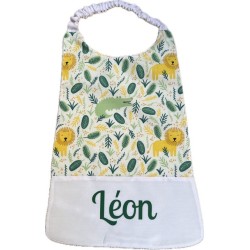 Bavoir élastiqué enfant personnalisé – coton & éponge bambou – grand format cantine