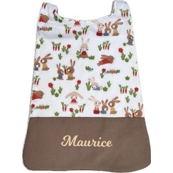 Bavoir élastiqué enfant personnalisé – coton & éponge bambou – grand format cantine