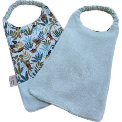 Bavoir élastiqué enfant personnalisé – coton & éponge bambou – grand format cantine