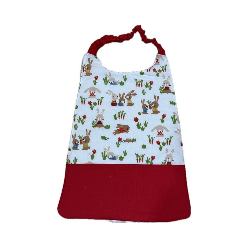 Bavoir élastiqué enfant personnalisé – coton & éponge bambou – grand format cantine