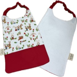 Bavoir élastiqué enfant personnalisé – coton & éponge bambou – grand format cantine