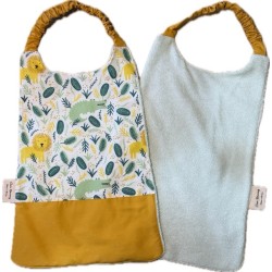 Bavoir élastiqué enfant personnalisé – coton & éponge bambou – grand format cantine